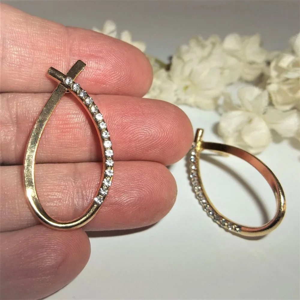 Pre-owned Earrings Faux Diamond Gold Post Stud Earrings Earring Set Earring A076